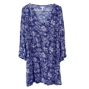 New Sisstrevolution Whispering Winds Navy Blue Floral Dress Size S Boho Beachy